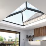 Korniche lantern roof in a new extension with bifold doors.