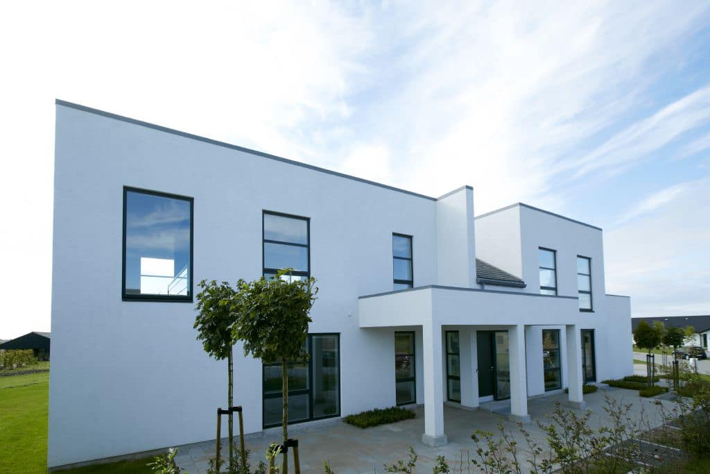 trade supply alu-clad Velfac 200 windows and doors in a new build house